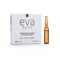 Συσκευασία του προϊόντος Eva Belle Αμπούλες PROTEOGLYCANS & VITAMIN C από την InterMed.