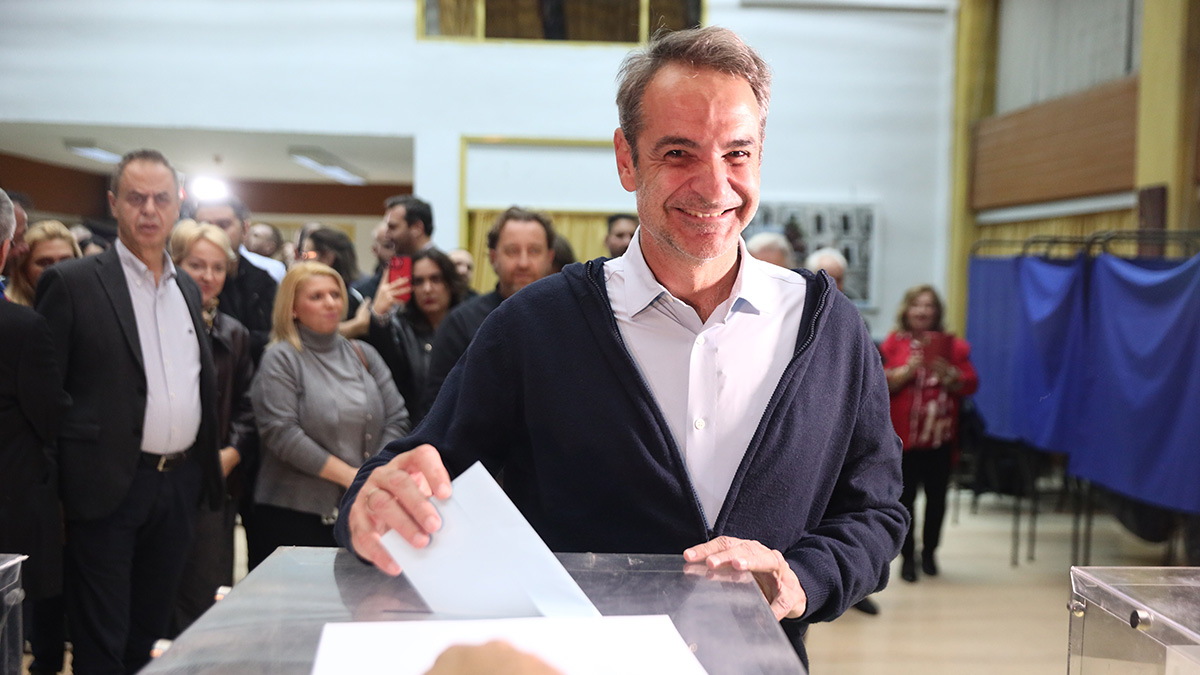 Ο Κυριάκος Μητσοτάκης ψήφισε στις εσωκομματικές εκλογές της ΝΔ