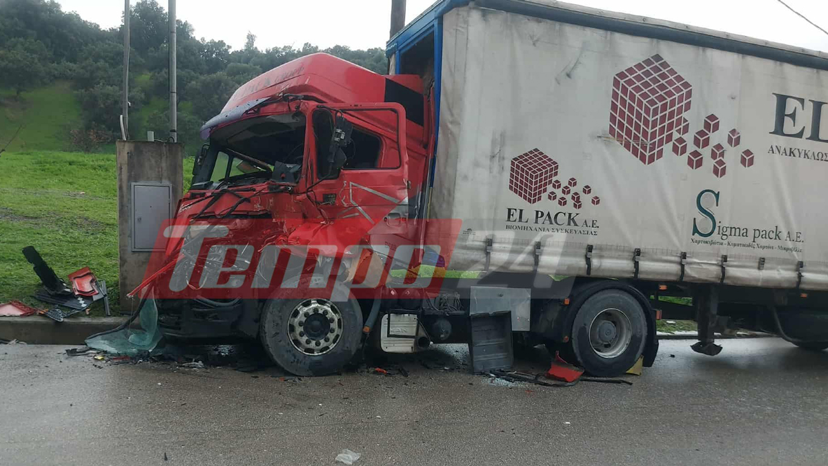 Συγκρούστηκαν 2 νταλίκες στην Πατρών – Πύργου