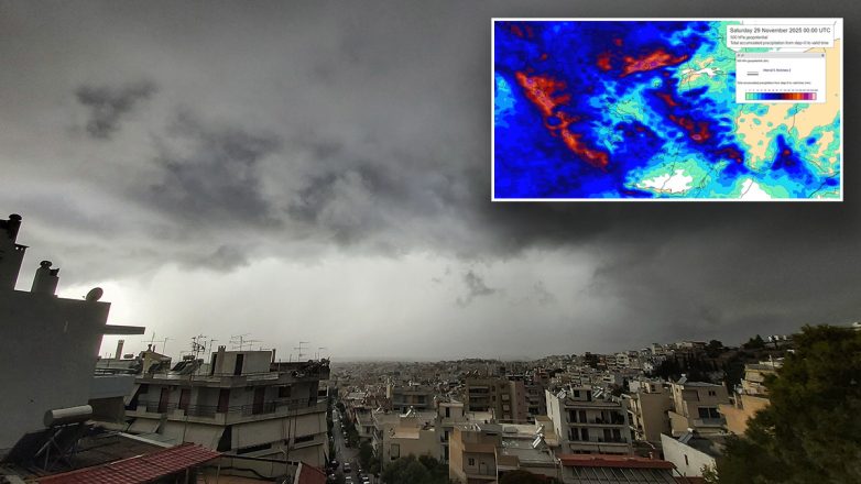 Κακοκαιρία Adel: Στο κόκκινο από σήμερα 12 περιοχές με ισχυρές καταιγίδες