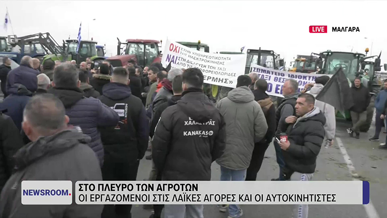 Ένταση μεταξύ αγροτών και ΜΑΤ στο μπλόκο του Κιάτου