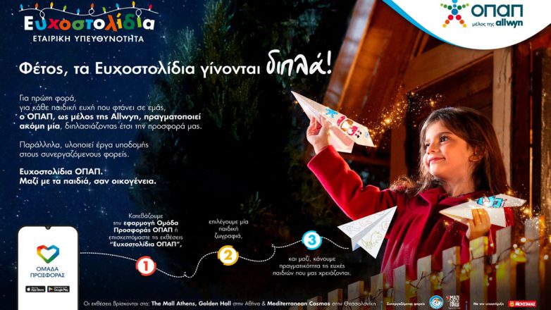 Μία ευχή γίνεται δύο εφέτος τα Χριστούγεννα με τα Ευχοστολίδια