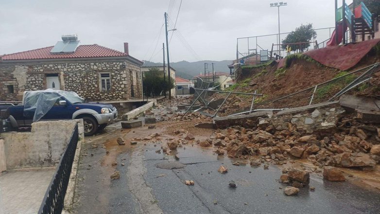 Κατέρρευσε μαντρότοιχος σχολείου στη Λακωνία