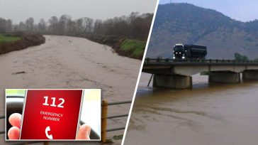 Κακοκαιρία Byron: Υπερεκχείλισαν Πηνειός και Ενιπέας – Ήχησε το 112 σε περιοχές της Θεσσαλίας και της Πιερίας