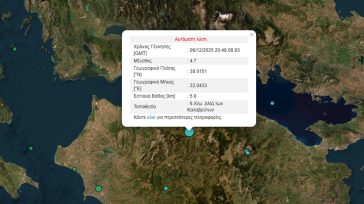 Σεισμός 4,7 Ρίχτερ στα Καλάβρυτα