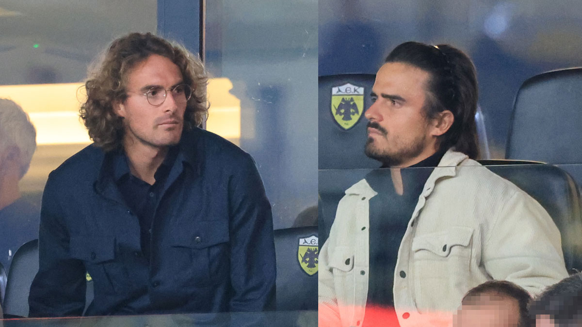 Ο Στέφανος Τσιτσιπάς στη Νέα Φιλαδέλφεια για να δει την ΑΕΚ – Στο πλευρό του ο αδελφός του, Πέτρος