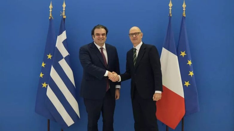 Συνάντηση του Κυριάκου Πιερρακάκη με τον υπουργό Οικονομικών της Γαλλίας, Roland Lescure