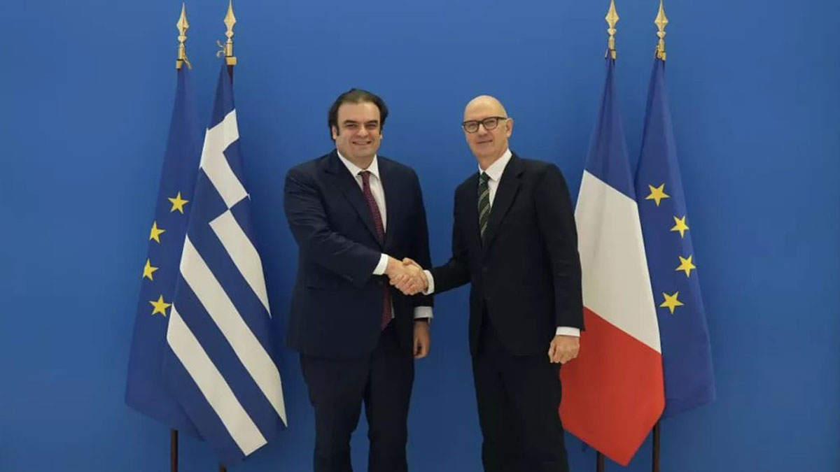 Συνάντηση του Κυριάκου Πιερρακάκη με τον υπουργό Οικονομικών της Γαλλίας, Roland Lescure