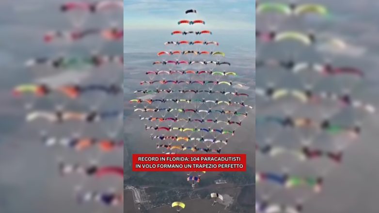 Ρεκόρ στη Φλόριντα: 104 αλεξιπτωτιστές εν πτήσει σχηματίζουν ένα τέλειο …τραπέζι