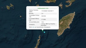 Δύο αλλεπάλληλοι σεισμοί κοντά στην Κάρπαθο