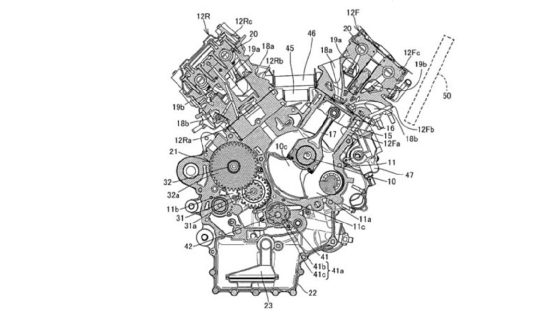Νέα πατέντα για V4 κινητήρα από την Honda