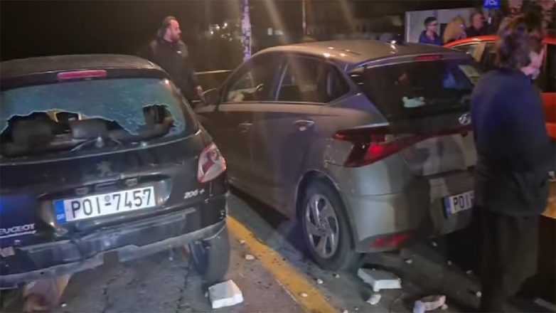 Ρόδος: Έχασε τον έλεγχο του αυτοκινήτου της πέφτοντας σε σταθμευμένα οχήματα – Βίντεο