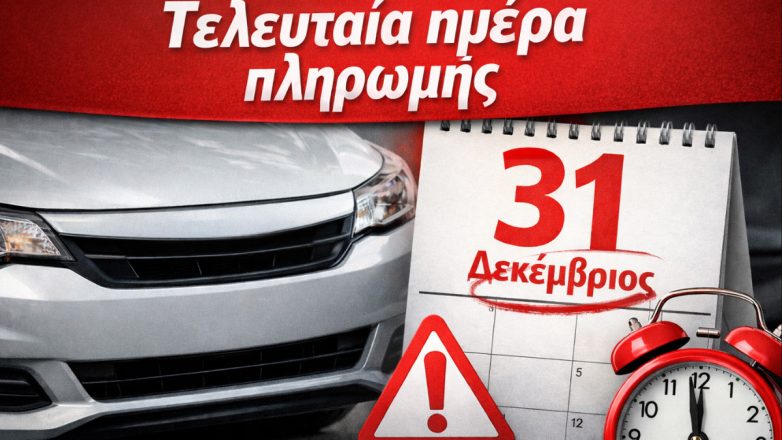 Προσοχή: Σήμερα λήγει η προθεσμία πληρωμής τελών κυκλοφορίας Προσοχή: Σήμερα λήγει η προθεσμία πληρωμής τελών κυκλοφορίας
