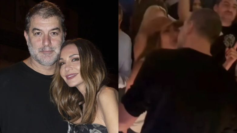 Δέσποινα Βανδή – Βασίλης Μπισμπίκης: Βραδινή έξοδος στη Θεσσαλονίκη – Το παθιασμένο φιλί και ο χορός του ηθοποιού