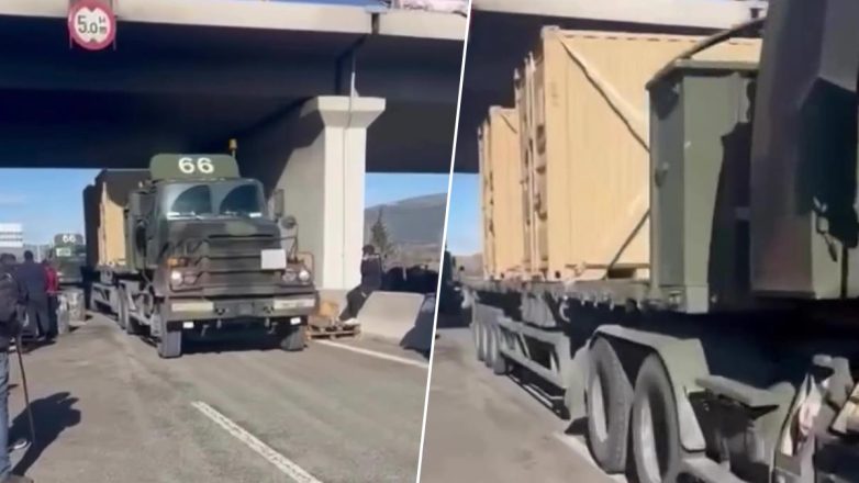 Οχήματα του αμερικανικού στρατού περνούν από το μπλόκο του Κάστρου Οχήματα του αμερικανικού στρατού περνούν από το μπλόκο του Κάστρου