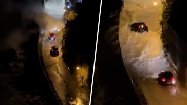 Σκύλλα: Η θάλασσα βγήκε στη στεριά παρασύροντας αυτοκίνητα εν κινήσει