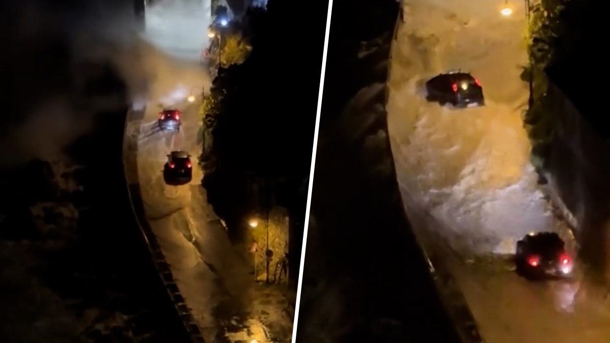 Σκύλλα: Η θάλασσα βγήκε στη στεριά παρασύροντας αυτοκίνητα εν κινήσει