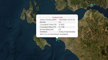Σεισμός 3 Ρίχτερ κοντά στην Κυλλήνη