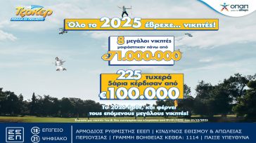 ΤΖΟΚΕΡ: Κέρδη άνω των 71 εκατ. ευρώ στους νικητές της πρώτης κατηγορίας μέσα στο 2025