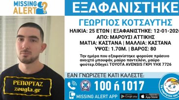Εντοπίστηκε νεκρός από την Anubis ο 25χρονος Γιώργος Κοτσαύτης