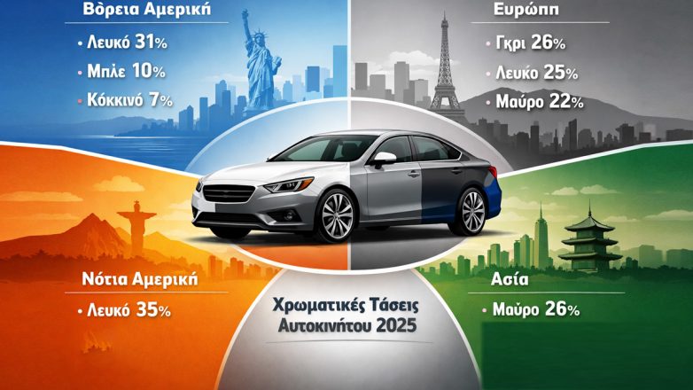 Ποια χρώματα αυτοκινήτου προτίμησε ο κόσμος το 2025;