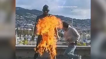 Νεαρός έβαλε φωτιά στο άγαλμα του Ρονάλντο στη Μαδέιρα