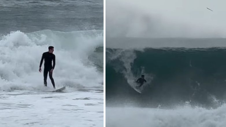 Σαρδηνία: Σέρφερ δαμάζει τα κύματα… της καταιγίδας «Harry»