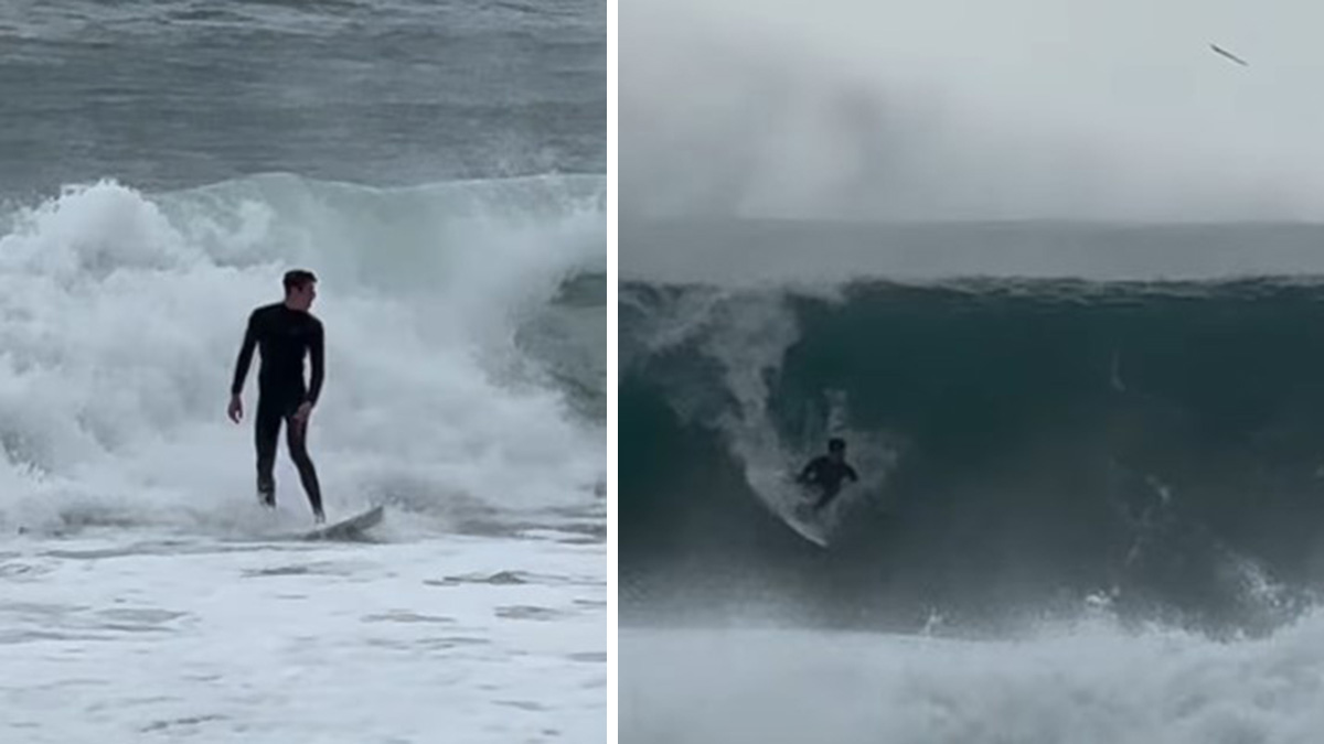 Σαρδηνία: Σέρφερ δαμάζει τα κύματα… της καταιγίδας «Harry»