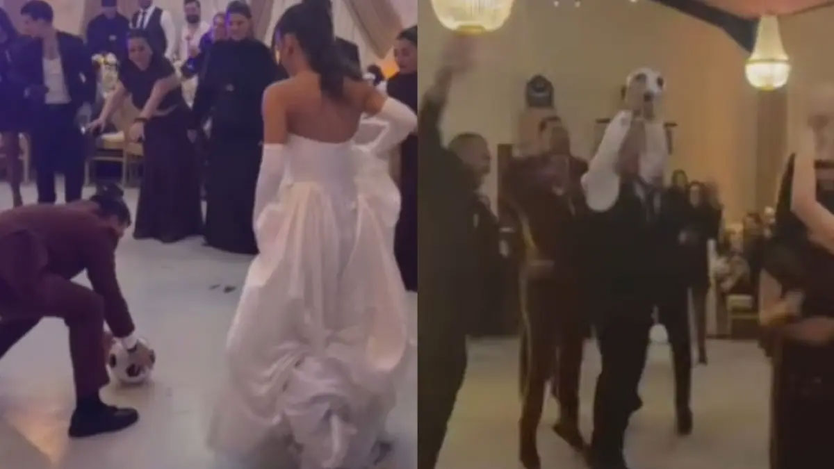 Το «γκολ» της Μαριαλένας Ρουμελιώτη στον Σάκη Κατσούλη – Βίντεο από το γαμήλιο γλέντι