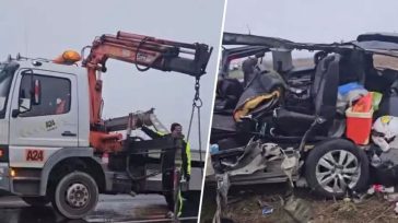 Οι αρχές της Ρουμανίας απομακρύνουν τα συντρίμμια του βαν