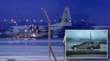 Προσγειώθηκε στη Θεσσαλονίκη το C-130 με τις σορούς των 7 φιλάθλων του ΠΑΟΚ