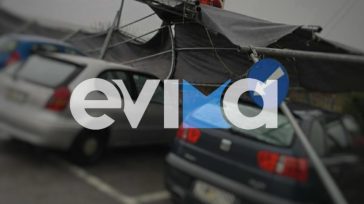 Κακοκαιρία στην Εύβοια: Μπουρίνι και χαλάζι ξήλωσε στέγαστρα