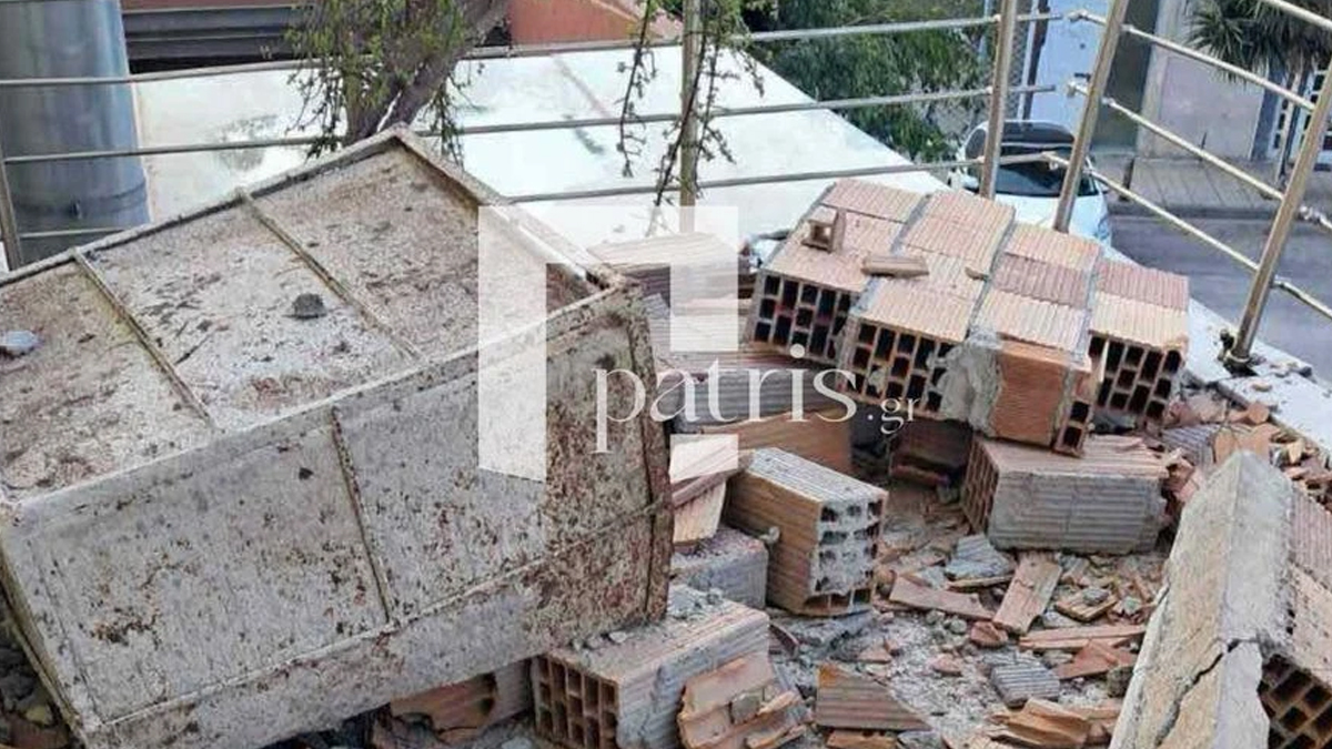 Ηράκλειο: Κατέρρευσε τμήμα τοίχου λόγω θυελλωδών ανέμων