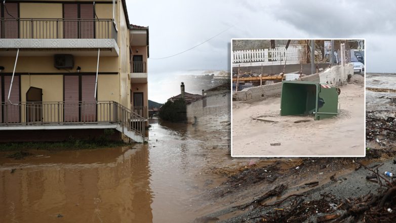 Σάρωσε η κακοκαιρία σε Λάρισα, Σαντορίνη και Κεφαλονιά