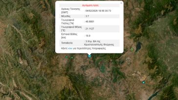 Σεισμός 3,7 Ρίχτερ στη Φλώρινα
