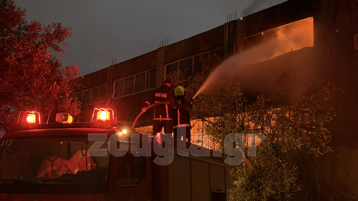Πυρκαγιά σε εγκαταστάσεις επιχείρησης στα Σπάτα