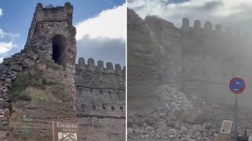 Ισπανία: Iστορικό κάστρο καταρρέει μπροστά στα μάτια έντρομων τουριστών