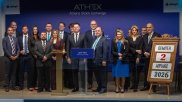Η Allwyn σηματοδοτεί τη διαπραγμάτευση των μετοχών της στο Χρηματιστήριο Αθηνών με την τελετή έναρξης της συνεδρίασης