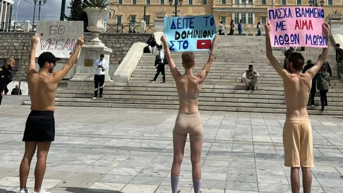 Βίγκαν ακτιβιστές τάχθηκαν κατά της σφαγής αμνοεριφίων