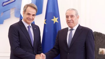 Συνάντηση του Κυριάκου Μητσοτάκη με τον αντιπρόεδρο της Παλαιστινιακής Αρχής