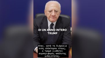 Βιτσέντσο Ντε Λούκα: Ο Τραμπ φέρεται ως κλόουν προσβάλλοντας την αξιοπρέπεια χωρών και λαών