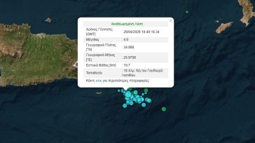 Νέος σεισμός 4 Ρίχτερ στην Κρήτη