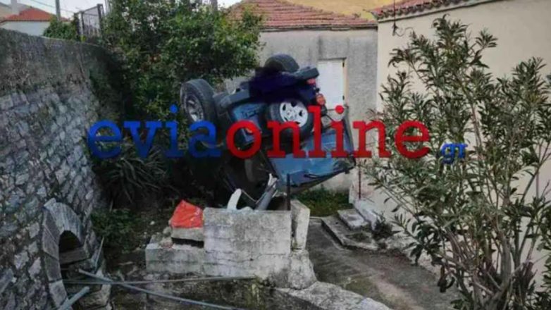 Εύβοια: Τζιπ έφυγε εκτός δρόμου και έπεσε δίπλα σε σπίτια
