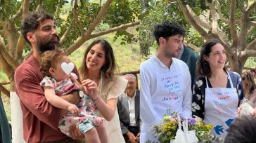 Παυλίνα Βουλγαράκη – Στέφανος Στρατάκης: Φωτογραφίες από τη ρομαντική βάφτιση της μικρής Ερωφίλης στην Κρήτη