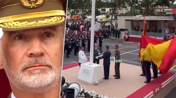 Το σκίρτημα του Βασιλιά Φελίπε όταν έπεσε η ισπανική σημαία κατά την έπαρσή της
