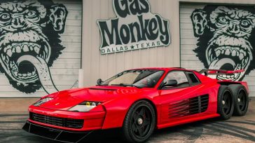 Μία “πειραγμένη” Ferrari Testarossa με έξι τροχούς και αμερικάνικη καρδιά 1.200 ίππων (Βίντεο)