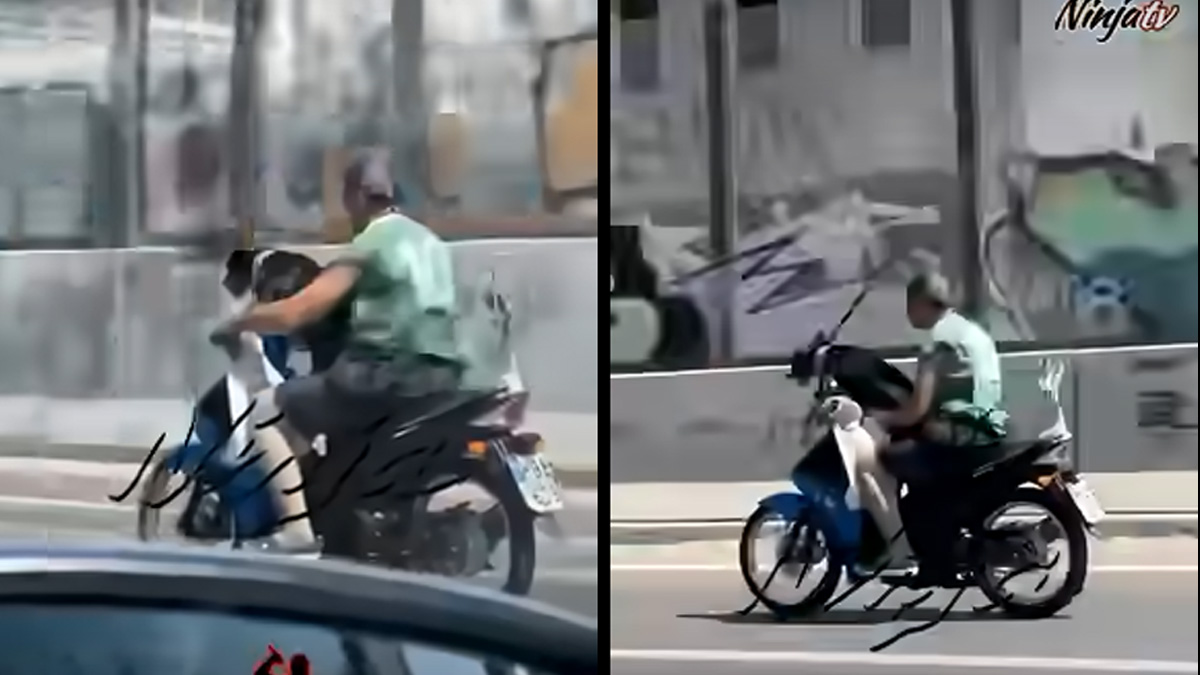 Αδιανόητο: Πηγαίνει με 80χλμ./ώρα στην εθνική οδό με τον σκύ