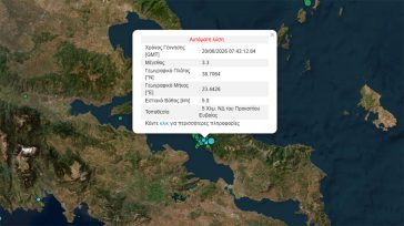 Σεισμός 3,3 Ρίχτερ στο Προκόπι Ευβοίας