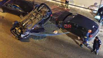 Χανιά: Αυτοκίνητο συγκρούστηκε με ταξί και αναποδογύρισε