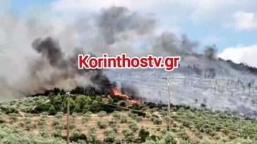 Βελτιωμένη η εικόνα από την πυρκαγιά στο Σπαθοβούνι Κορινθίας